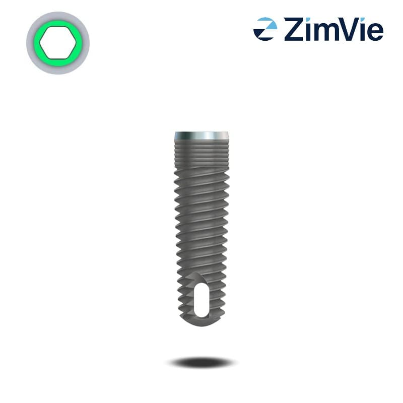 Zimmer Tapered Screw-Vent Implantat (Int Hex, 3,5 mm) | mit 0,5 mm Kragen | Ø 3,7 mm | Länge: 10,0 mm Zimmer Tapered Screw-Vent Implantat (Int Hex, 3,5 mm) | mit 0,5 mm Kragen | Ø 3,7 mm | Länge: 10,0 mm